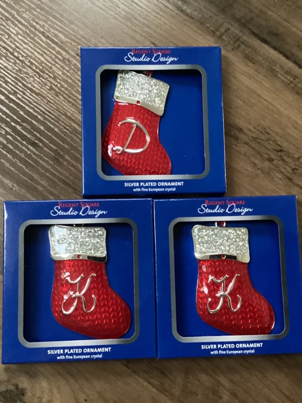 Regent Square Studio Design Silver Plated Christmas Stocking Ornaments